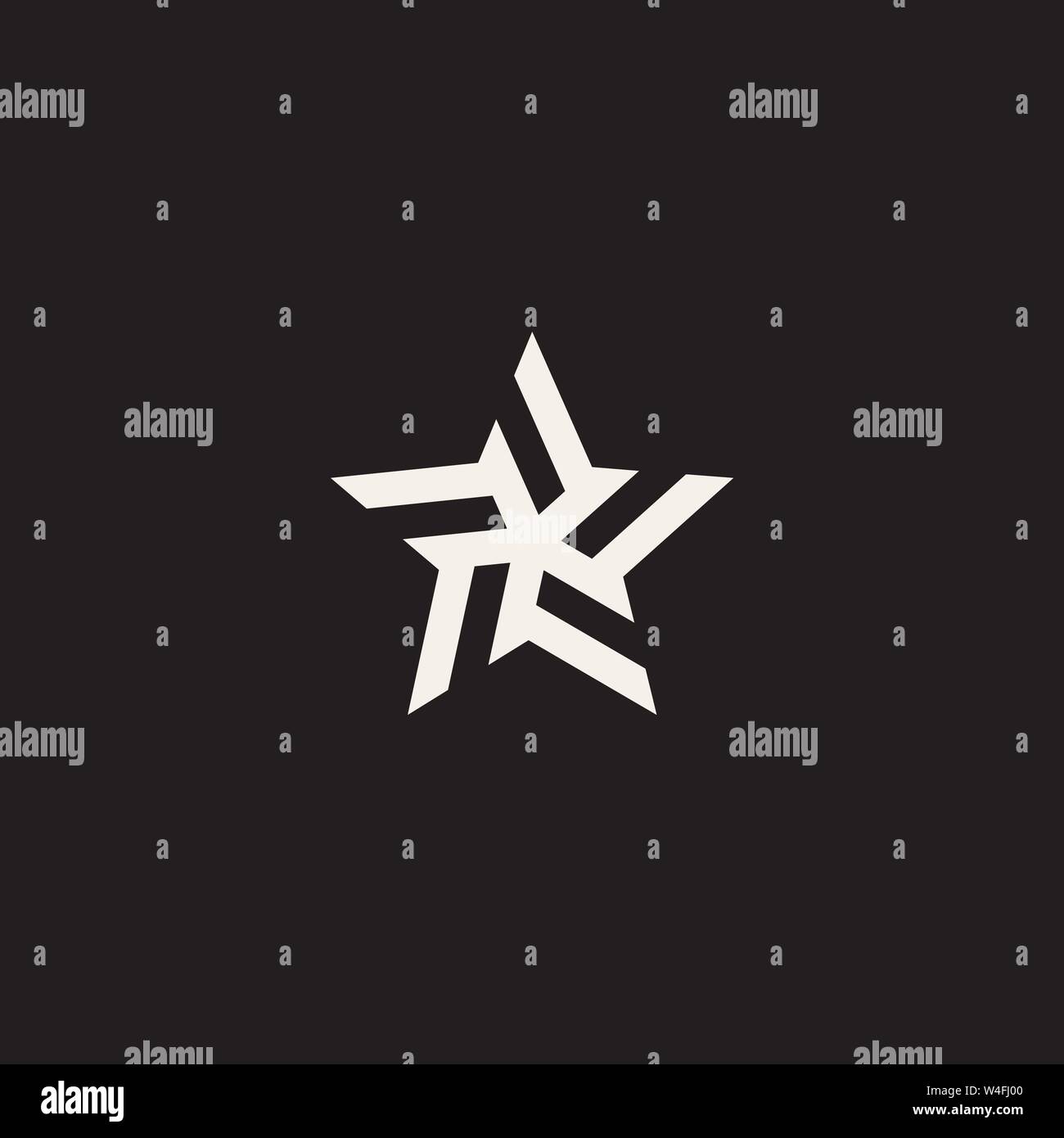 Stilisierte lineare Stern Logo Design Template Stock Vektor