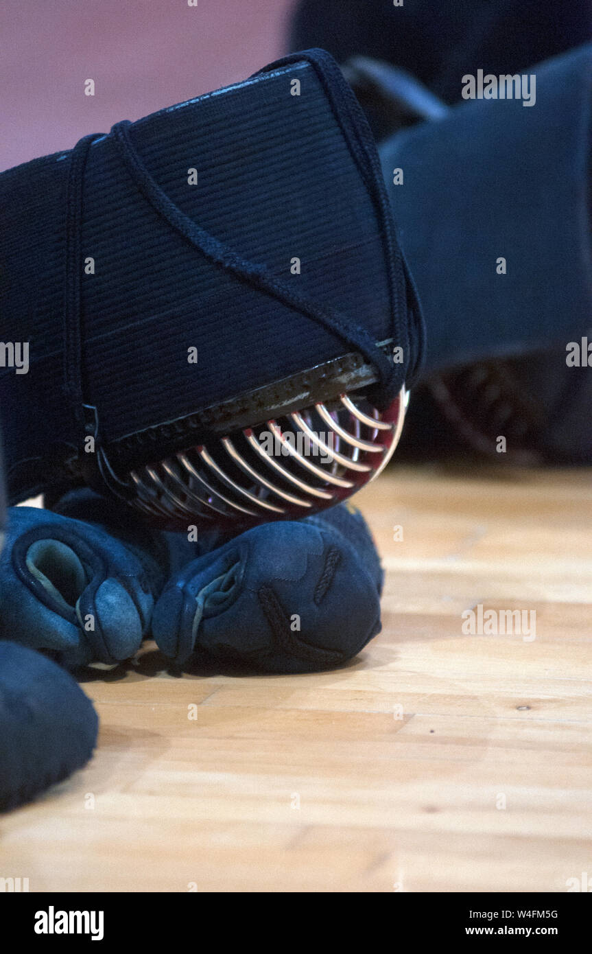 Kendo Helm in Detailansicht Stockfoto