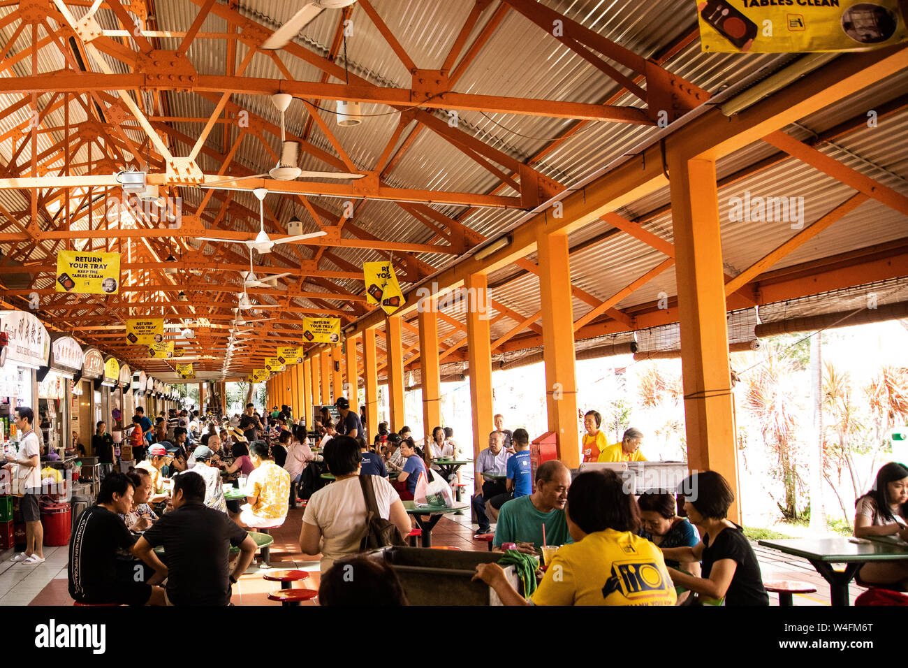 Chinatown comped food Center - Hawker Center Stockfoto