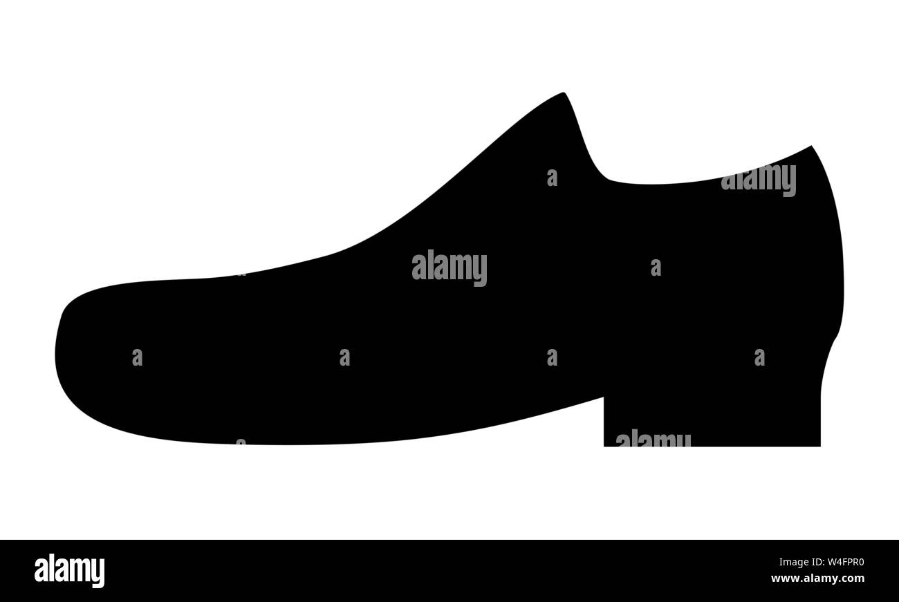 Herren Schuh dunkle Silhouette auf weißem Hintergrund Stock Vektor