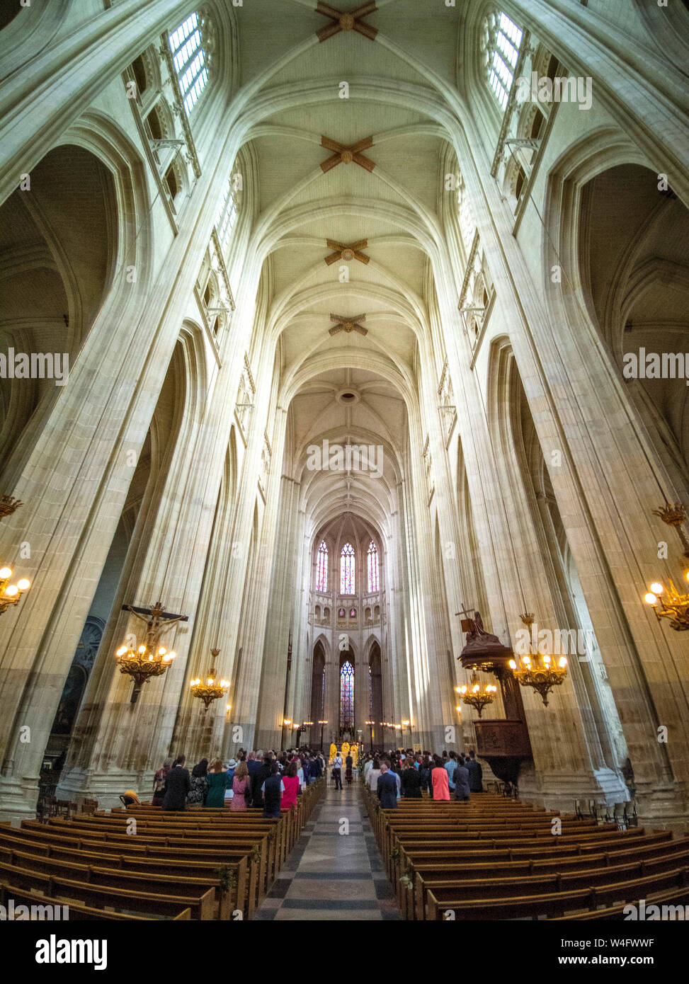 Innenansicht der Kathedrale Saint-Pierre von Nantes. Pas-de-Calais. Pays de la Loire. Frankreich Stockfoto