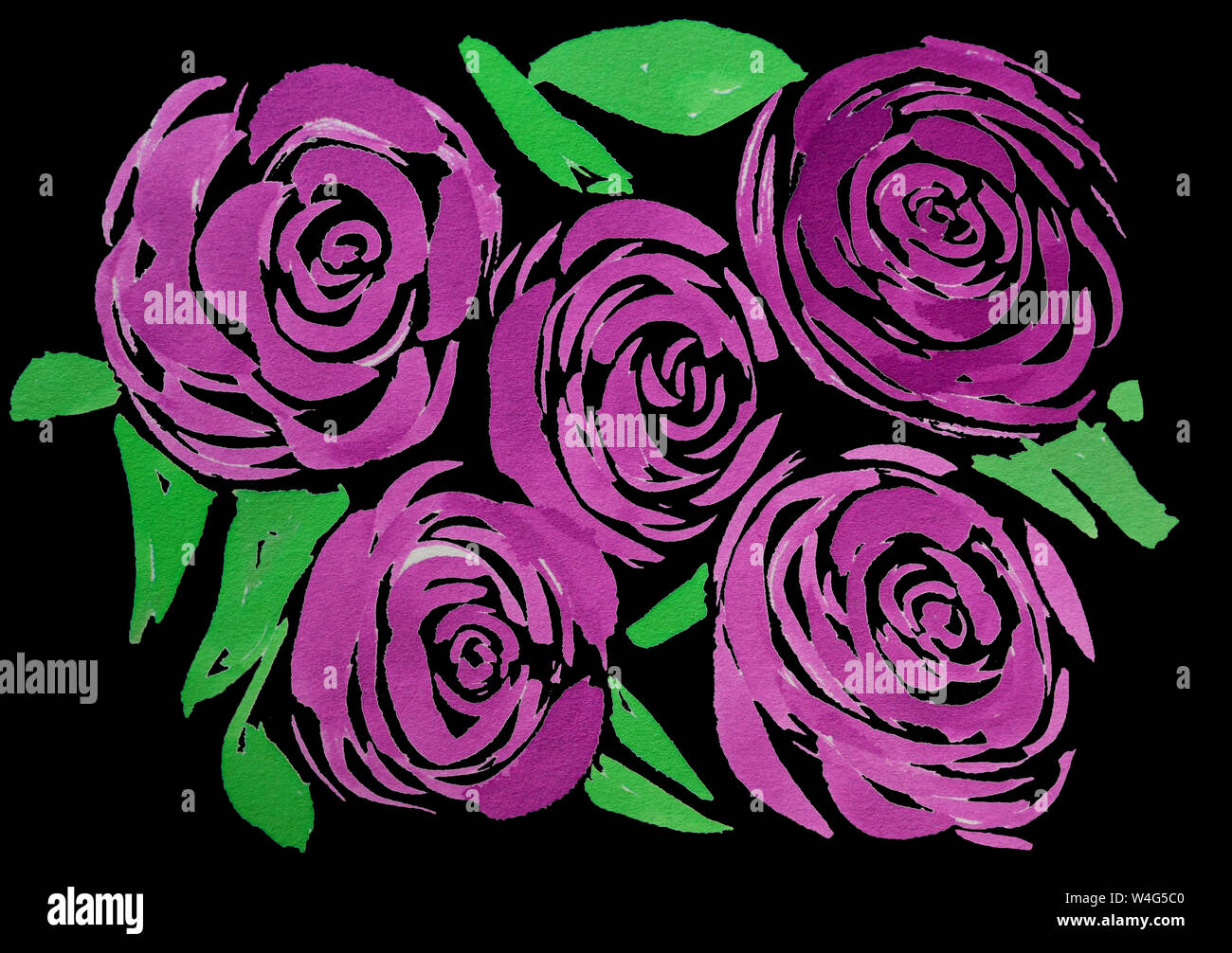 Aquarell Rose Blumenmuster, zarte Blumen, rosa Rosen Blumen Stockfoto
