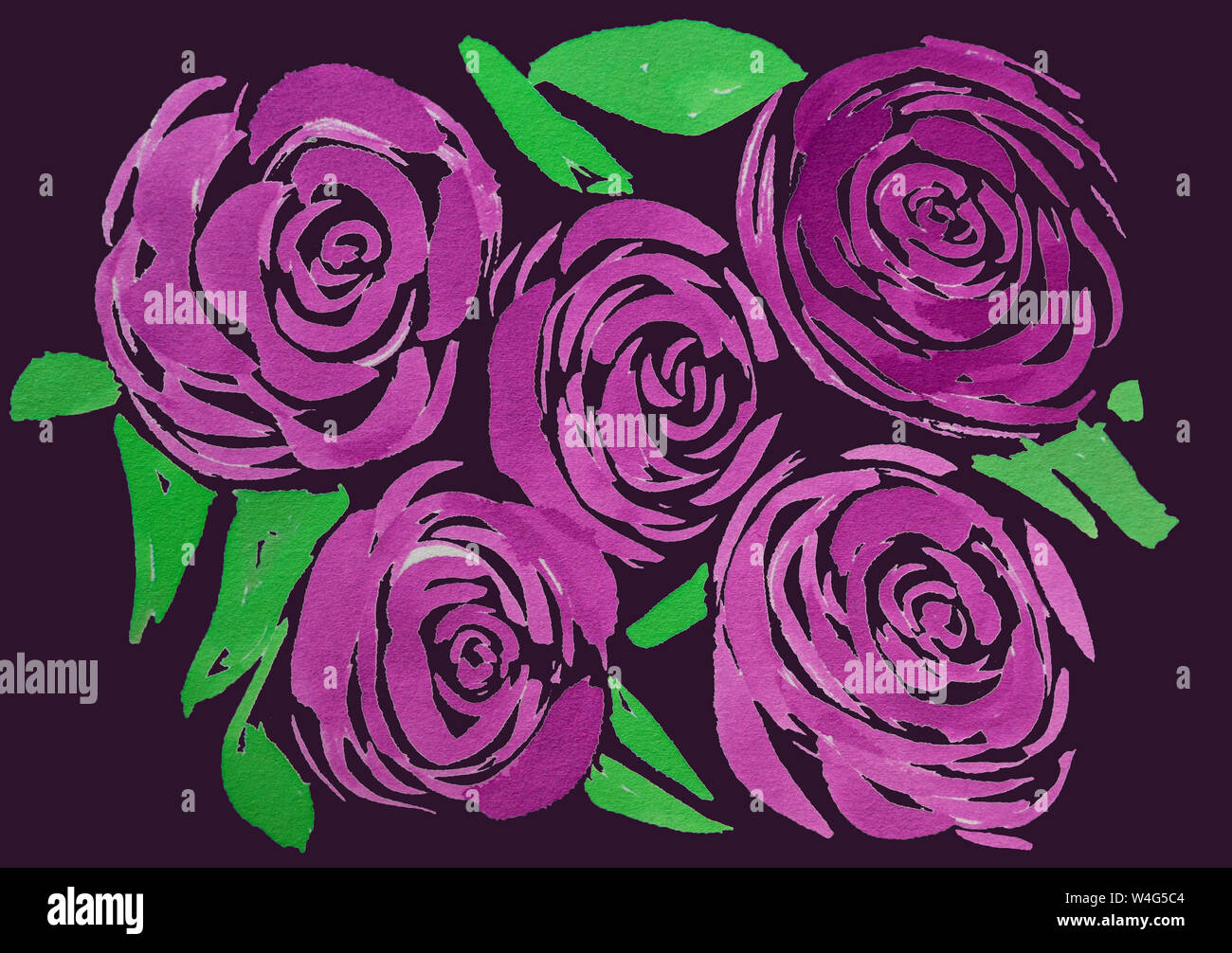 Aquarell Rose Blumenmuster, zarte Blumen, rosa Rosen Blumen Stockfoto