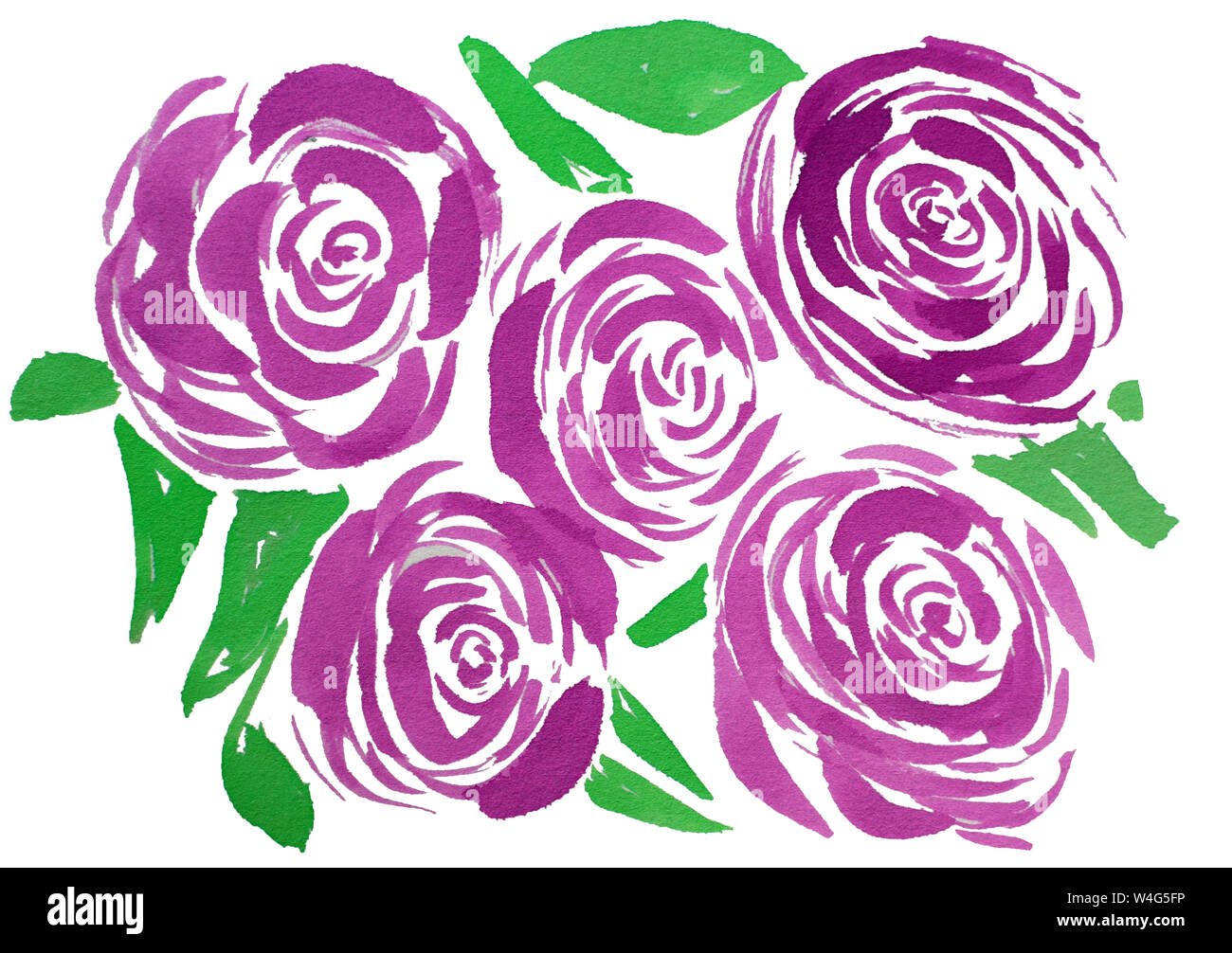 Aquarell Rose Blumenmuster, zarte Blumen, rosa Rosen Blumen Stockfoto