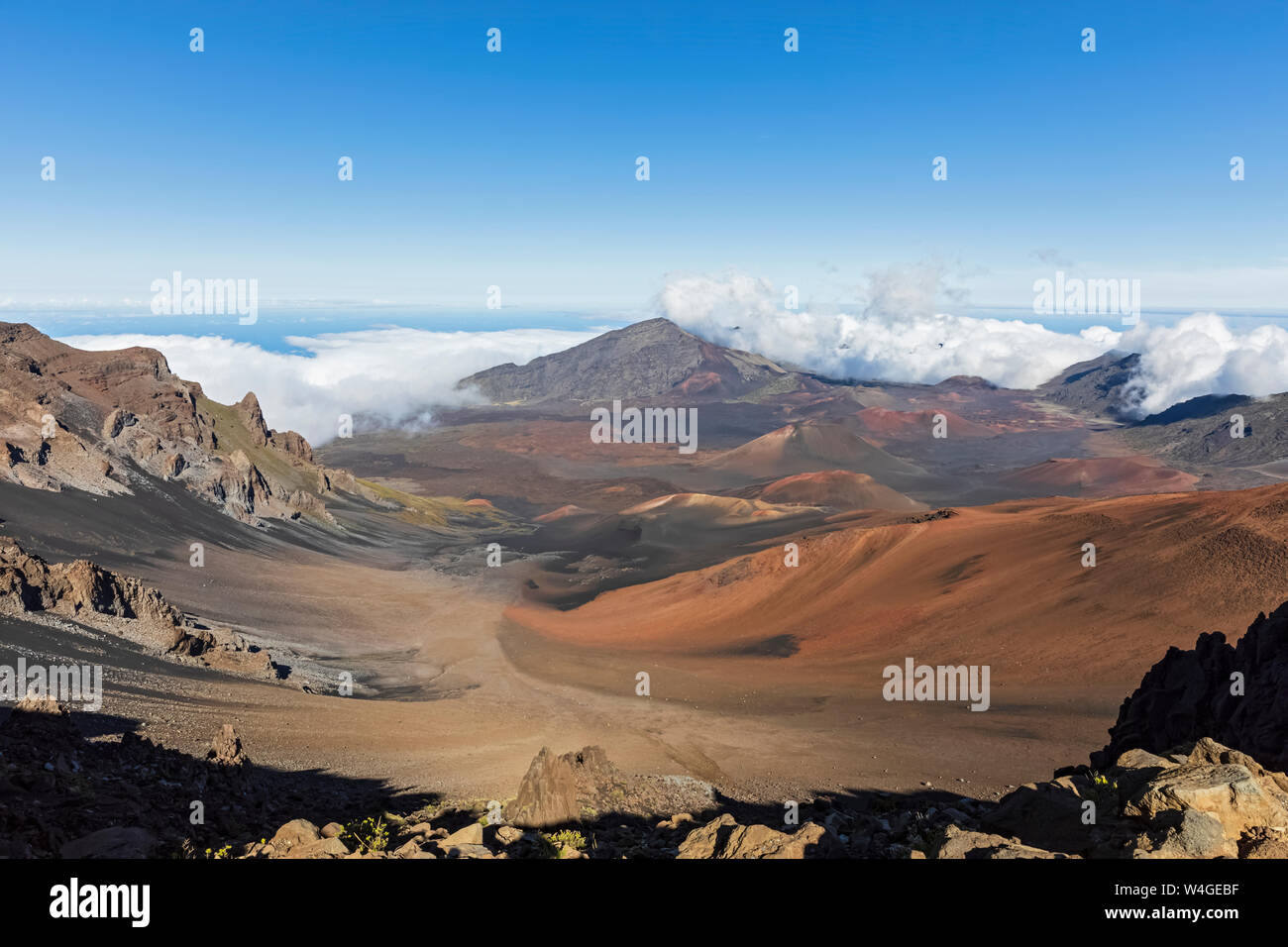 Krater des Haleakala auf dem Haleakala National Park, Maui, Hawaii Stockfoto