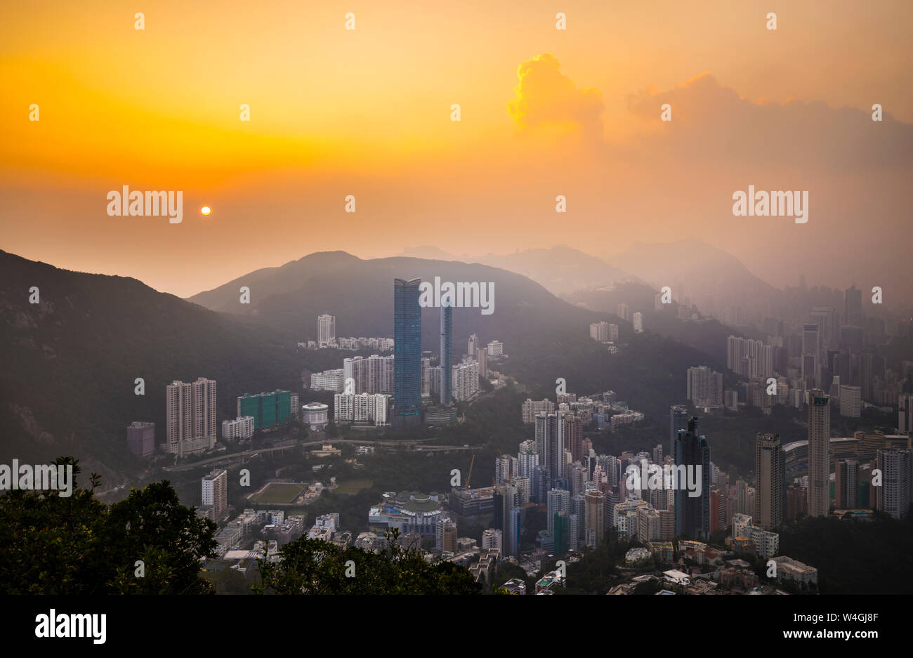 Zentrale Skyline von Hongkong, Hongkong, China Stockfoto
