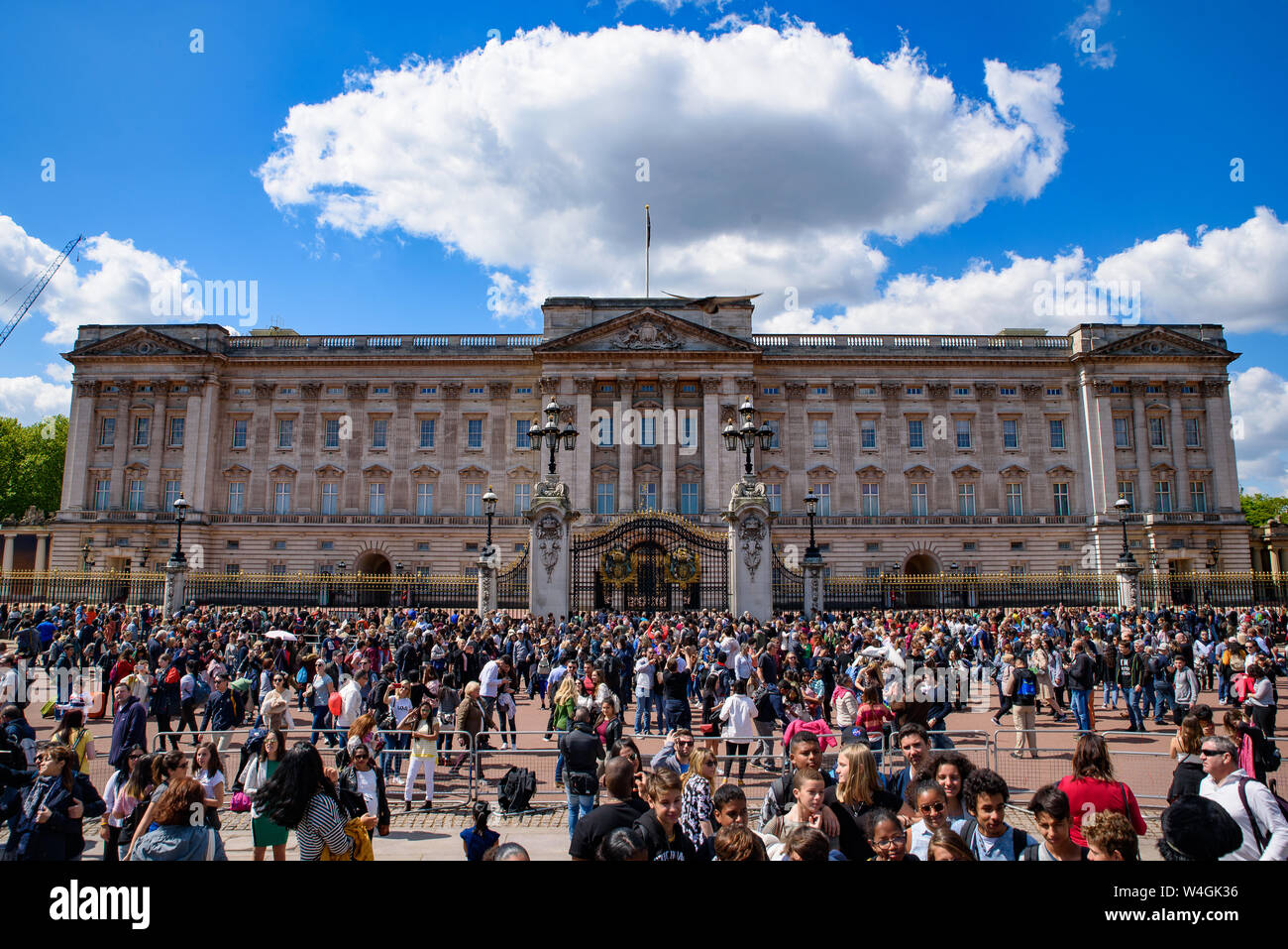 Buckingham Palace, der Residenz und Verwaltungssitz der Monarch des Vereinigten Königreichs in London Stockfoto