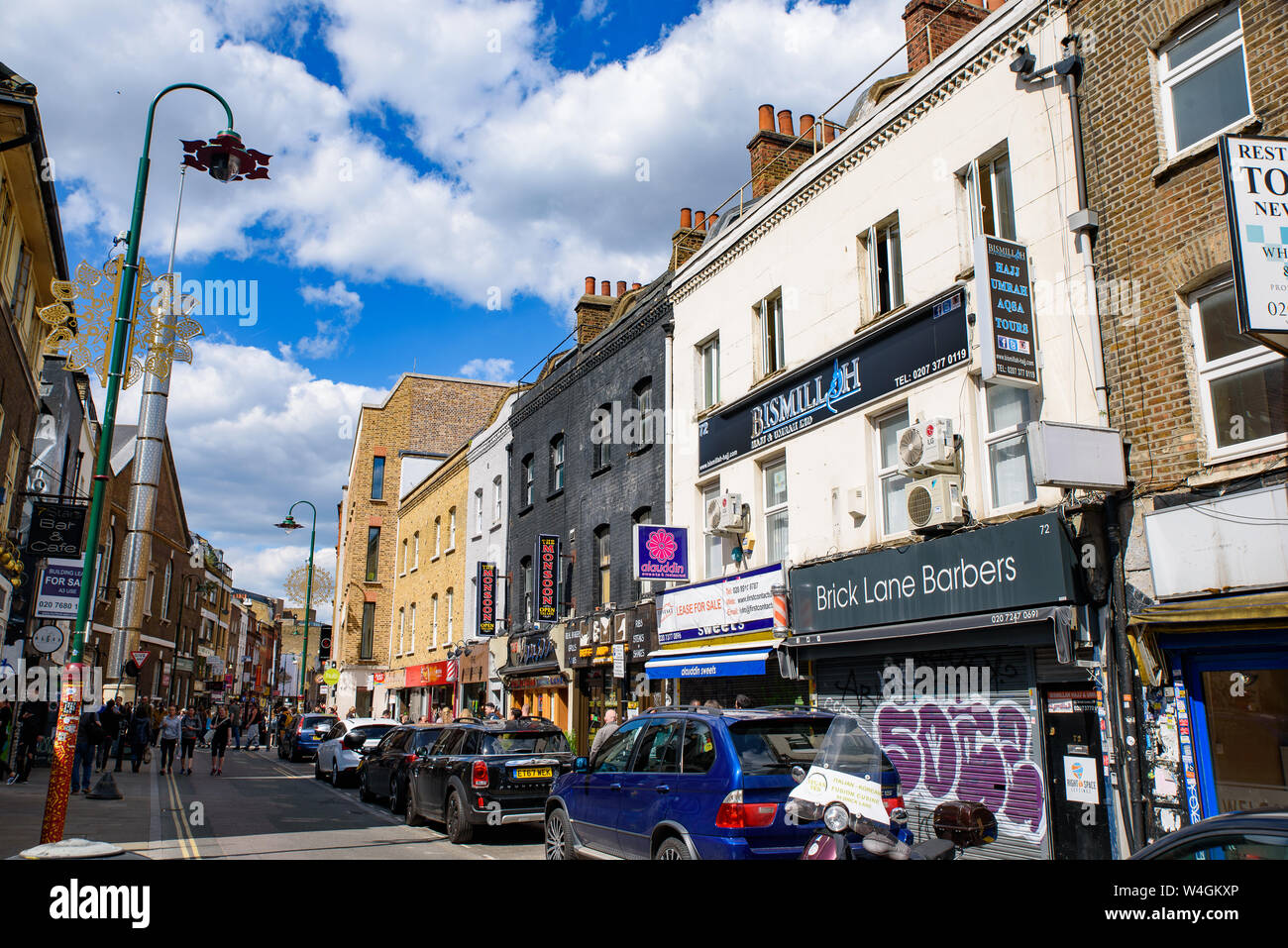 Brick Lane Markt am Sonntag in London, Vereinigtes Königreich Stockfoto