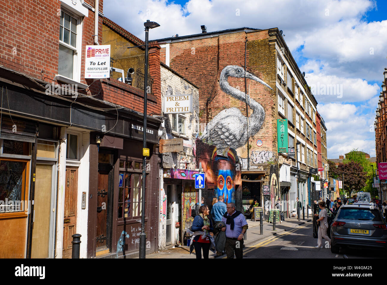 Brick Lane Markt am Sonntag in London, Vereinigtes Königreich Stockfoto