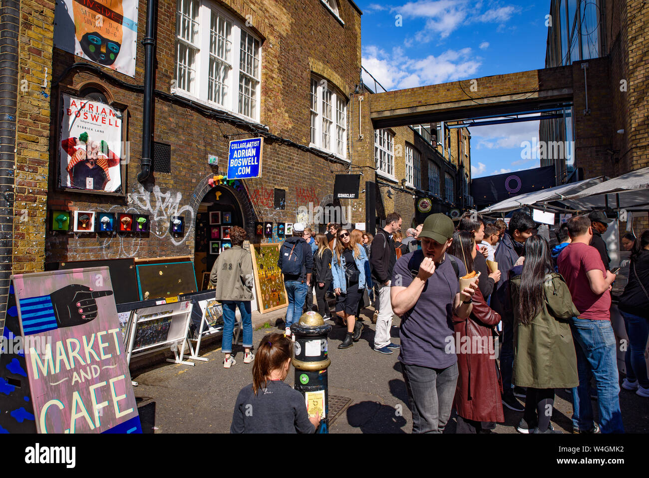 Brick Lane Markt am Sonntag in London, Vereinigtes Königreich Stockfoto