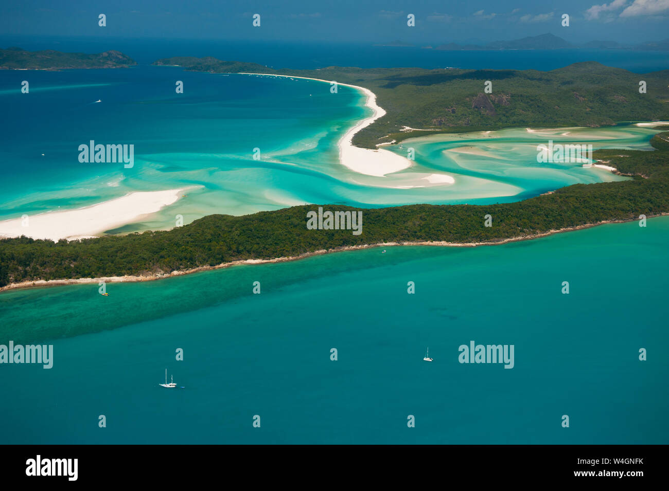 Luftbild des Whitehaven Beach, Whitsunday Islands, Queensland, Australien Stockfoto