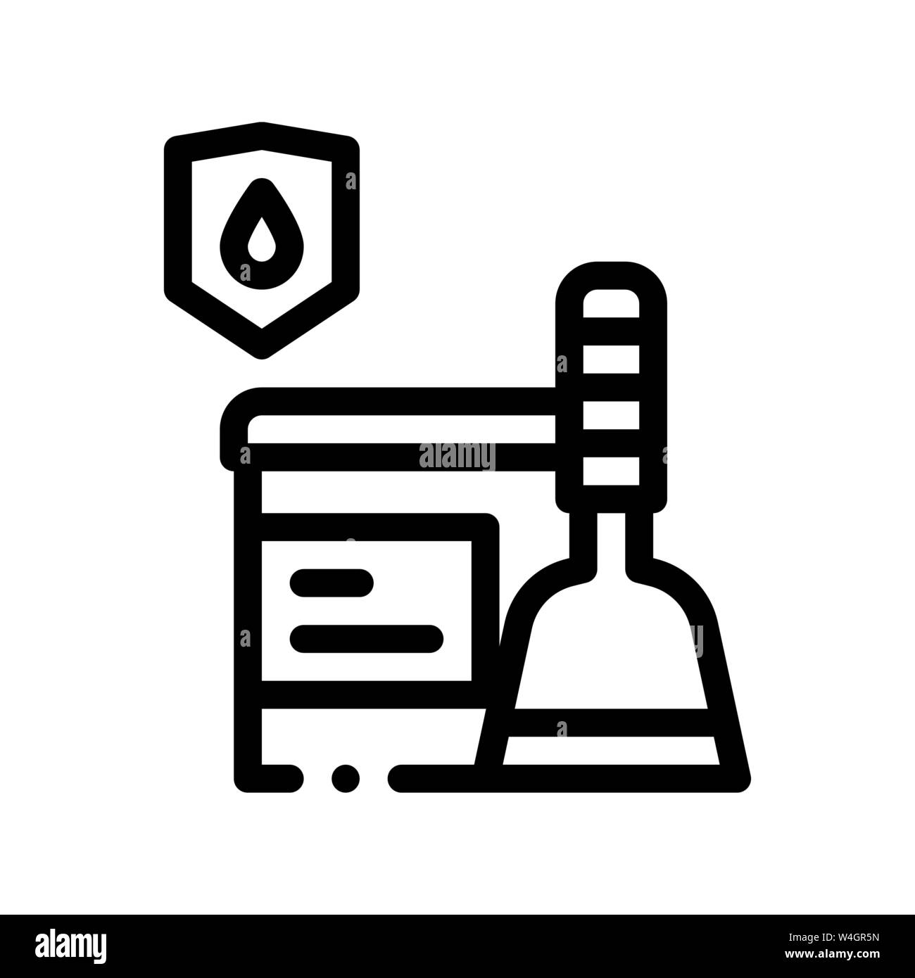 Wasserdichtes Material Zement Vektor dünne Linie Symbol Stock Vektor