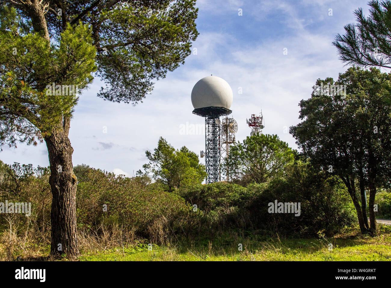 Mallorca, Radarstation auf dem Puig de Randa Mallorca, Mallorca, Spanien Stockfoto