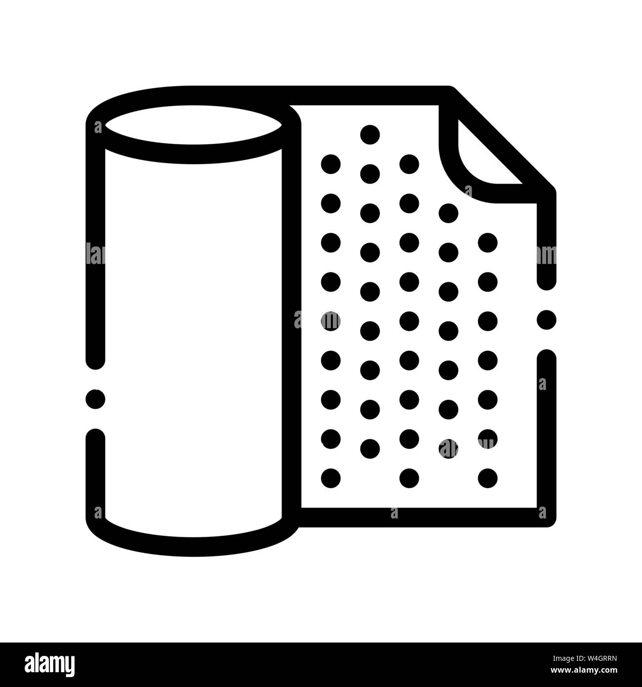 Wasserdichtes Material Serviette Vektor dünne Linie Symbol Stock Vektor