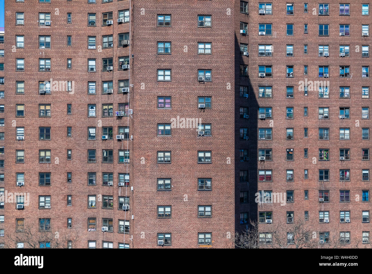Detail eines Wohnhauses, New York City, USA Stockfoto