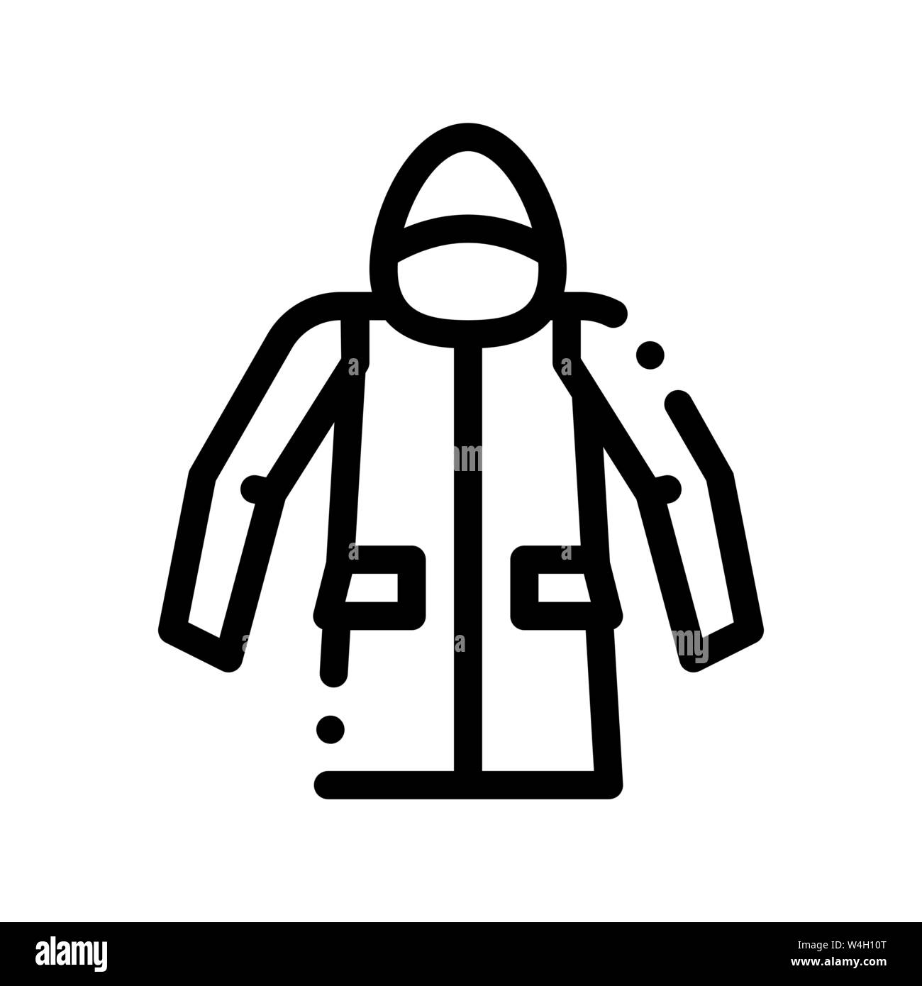 Wasserdichtes Material Jacke Anorak Vektor Symbol Leitung Stock Vektor