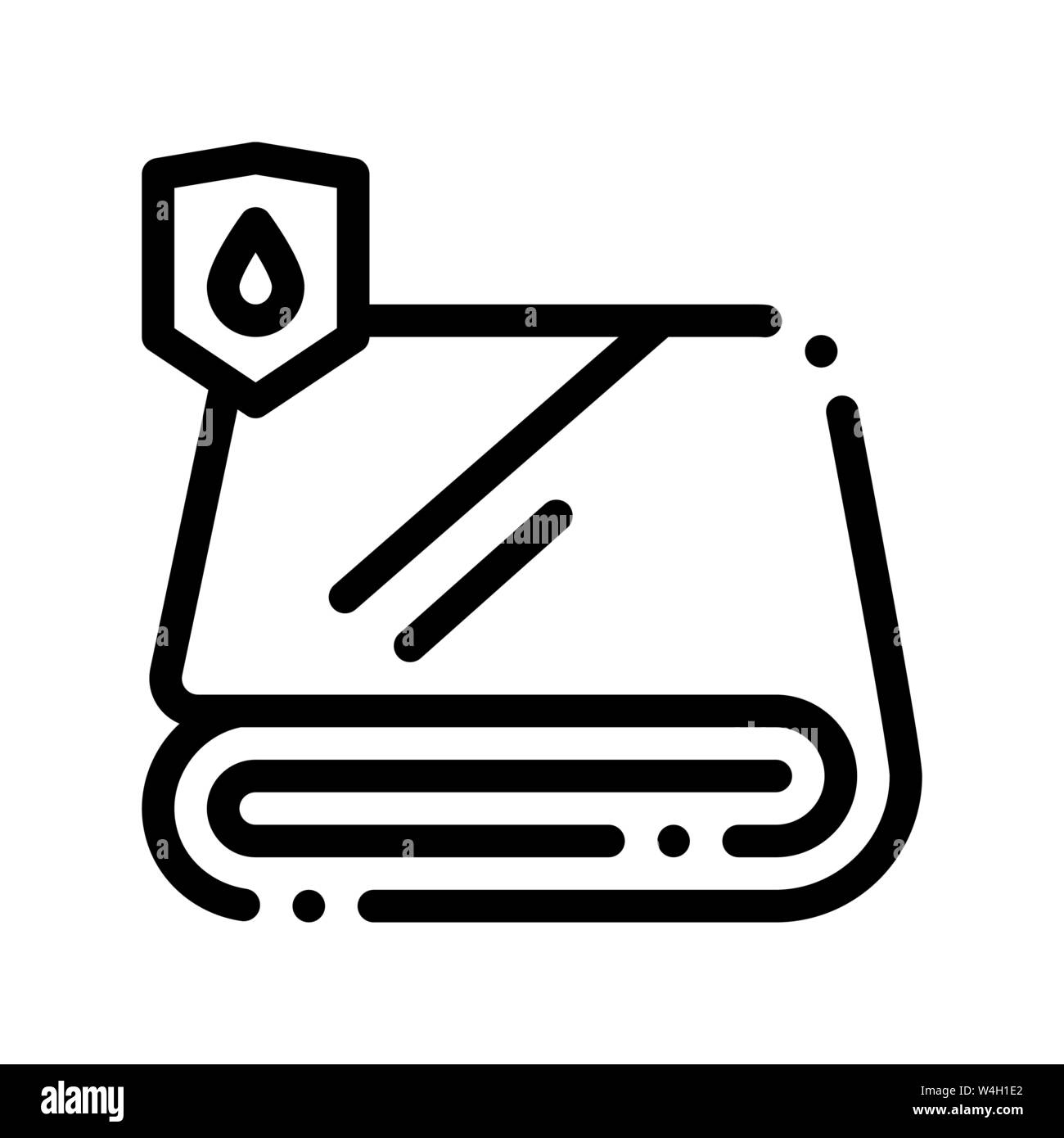 Wasserdichtes Material Stoff Handtuch Vektor Symbol Leitung Stock Vektor