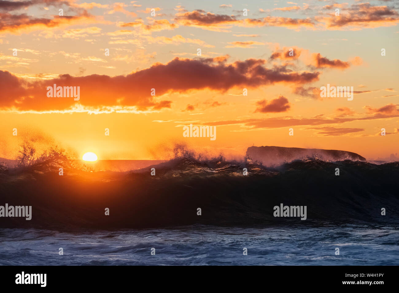 Große Strand bei Sonnenuntergang, Makena Beach State Park, Maui, Hawaii, USA Stockfoto