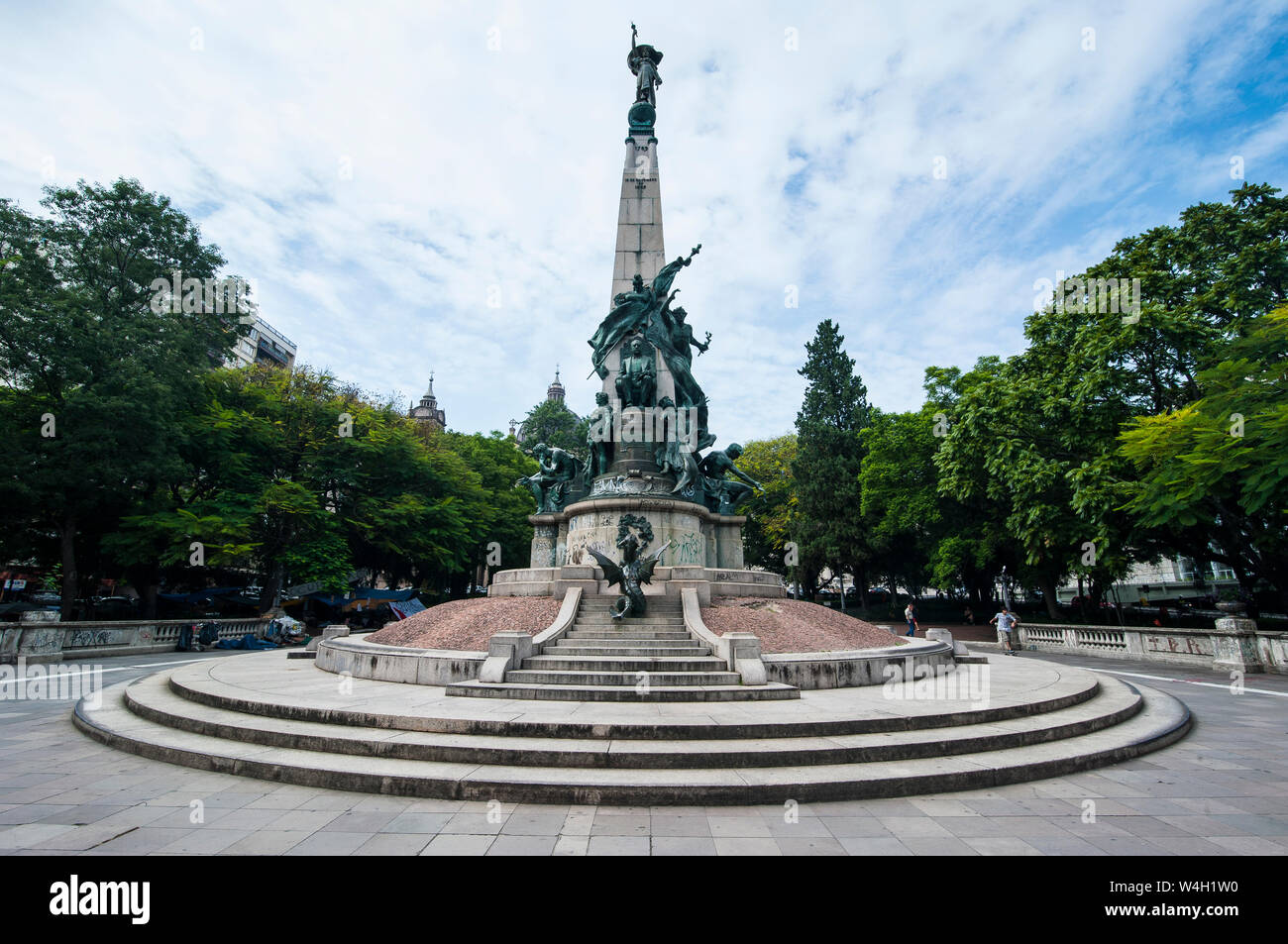 Statue auf dem Platz vor der Kathedrale von Porto Alegre, Rio Grande do Sul, Brasilien Stockfoto