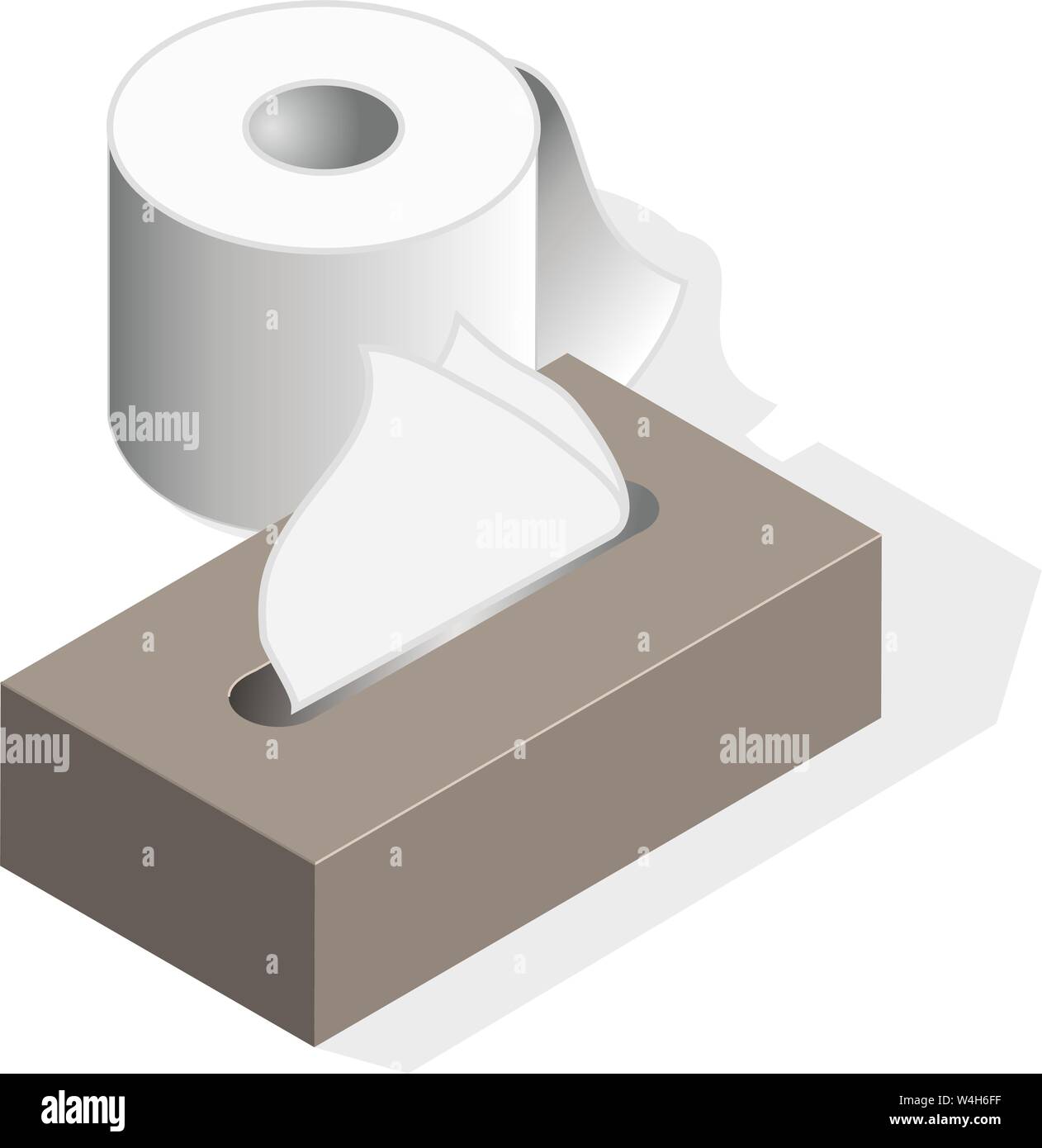 Gewebe rollen und Toilettenpapier. Stock Vektor