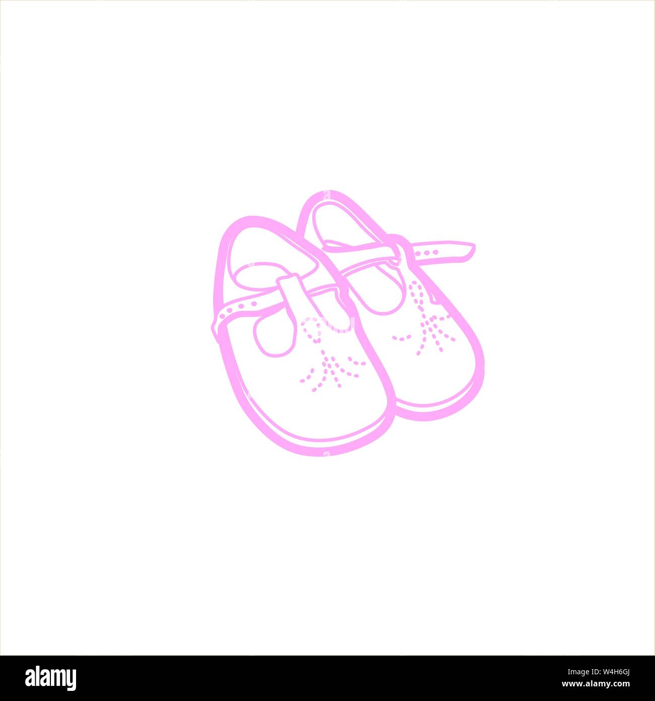 Kleine kleine Rosa Baby Schuhe Stock Vektor