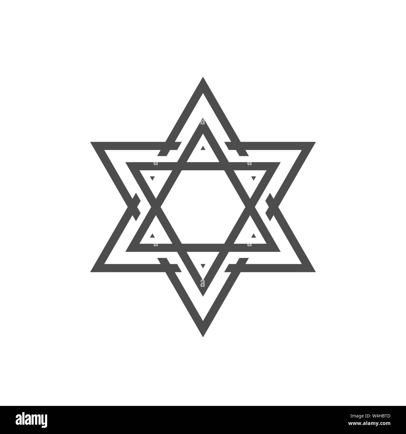 David stern Symbol. Allgemein anerkannten Symbol des modernen jüdischen Identität und Judentum, Israel Symbol Stock Vektor