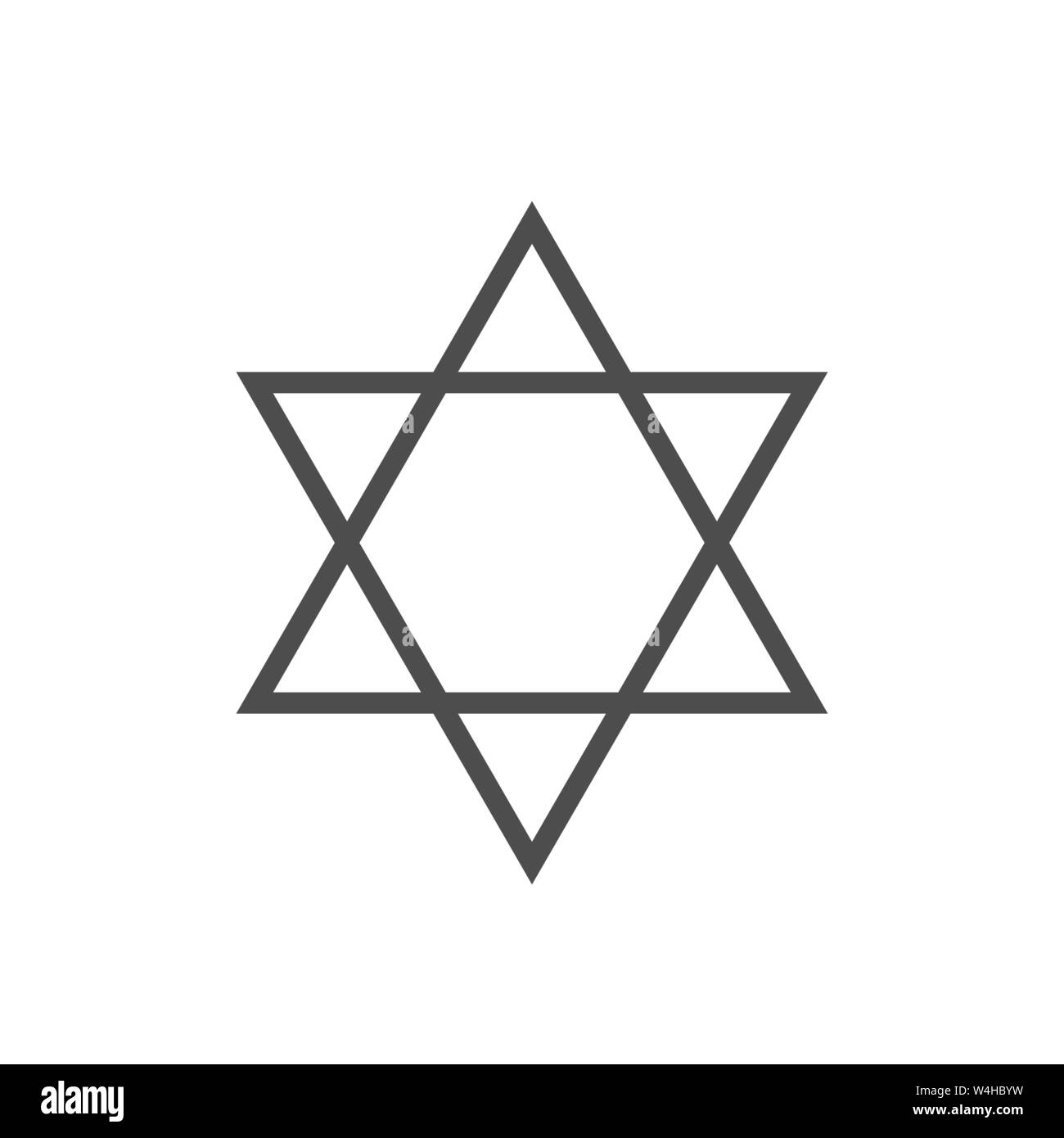 David stern Symbol. Sechs wies Geometrische star Abbildung, allgemein anerkannten Symbol des modernen jüdischen Identität und Judentum Israel Symbol Stock Vektor