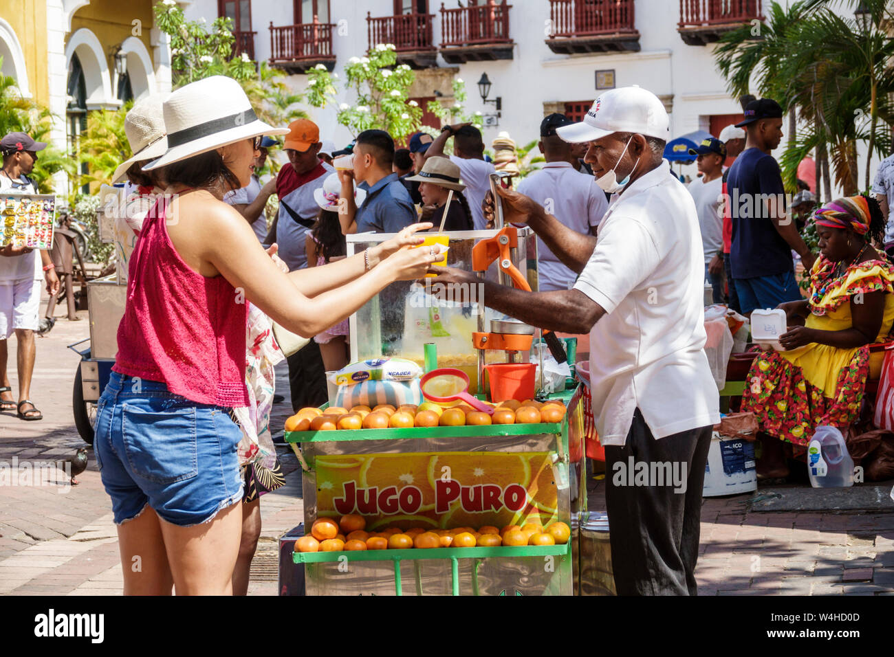 Kolumbien Cartagena Altummauerte Innenstadt Getsemani Hispanic Hispanics Latein Latino Latinos Ethnische Ethnien Einwanderer Einwanderer Minderheit mi Stockfoto