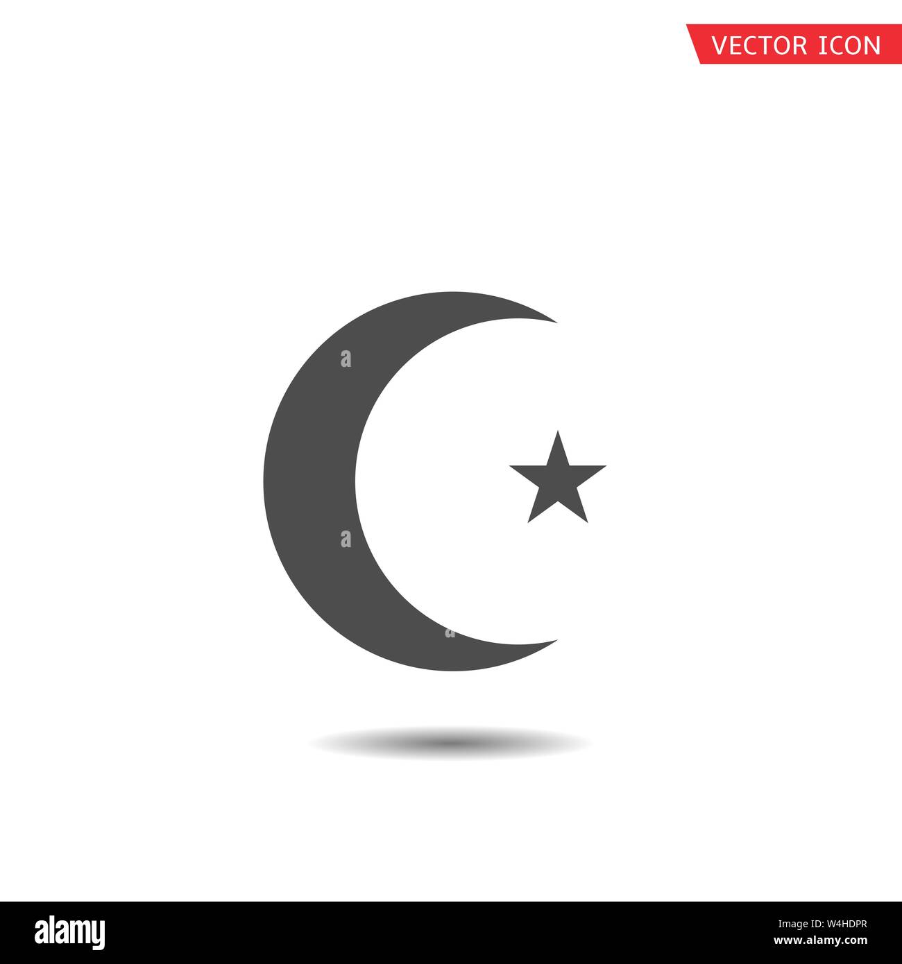 Islam Symbol. Islamische Religion Symbol, Mond mit Stern Stock Vektor