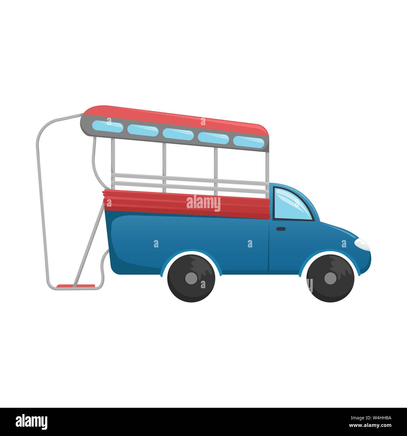 Vektor Tuk Tuk. Ein Flachbild Cartoon Illustration der Asiatischen öffentliche Verkehrsmittel. Isolierte Bild. Stock Vektor