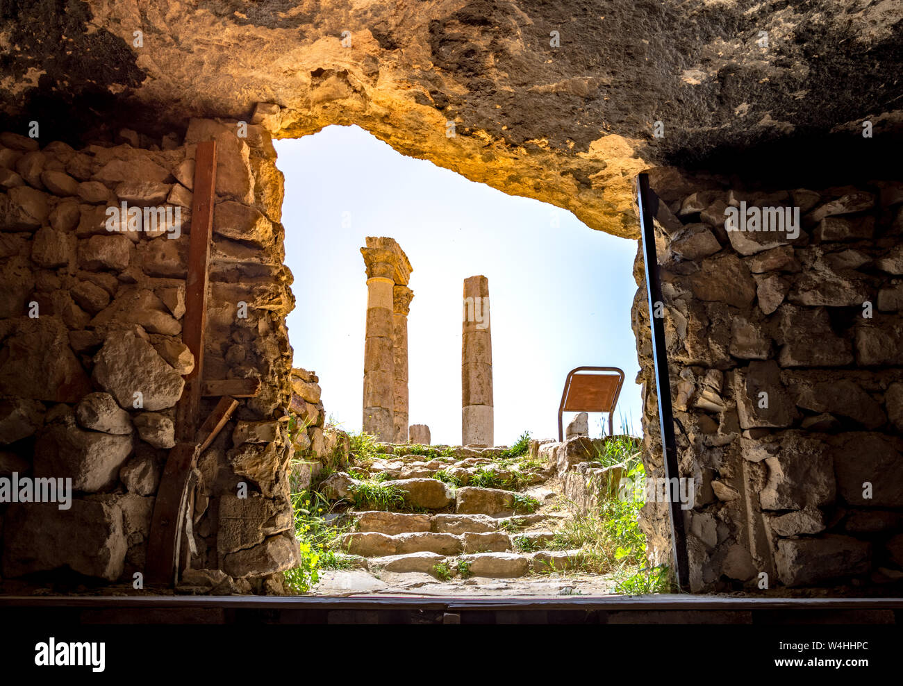 Tempel des Herkules in der Zitadelle von Amman in Amman, Jordanien. Stockfoto