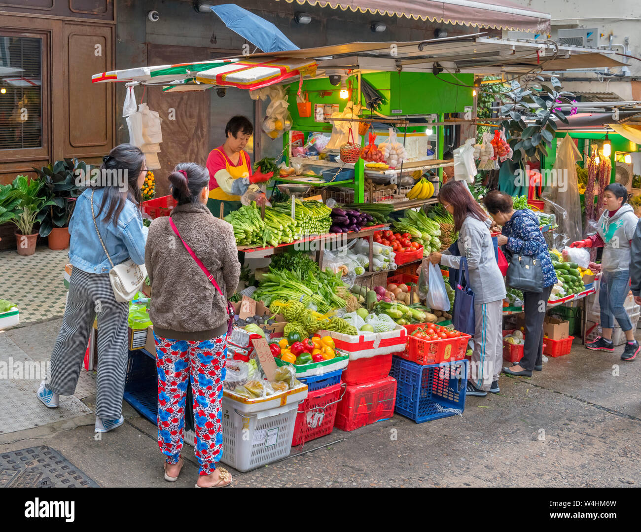 Produkte auf dem Markt am Gage Straße ausgeht, Central District, Hong Kong Island, Hong Kong, China Stockfoto