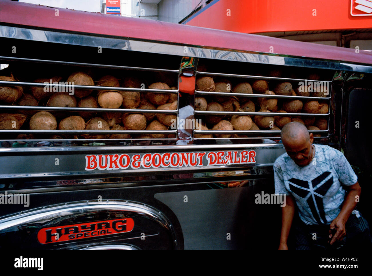 Kokos Händler in Manila in Luzon Manila auf den Philippinen in Südostasien Fernost Stockfoto