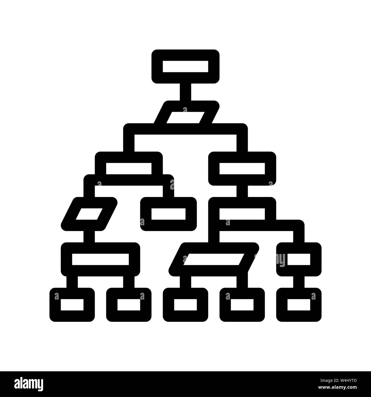 Struktur Computer System Vector dünne Linie Symbol Stock Vektor