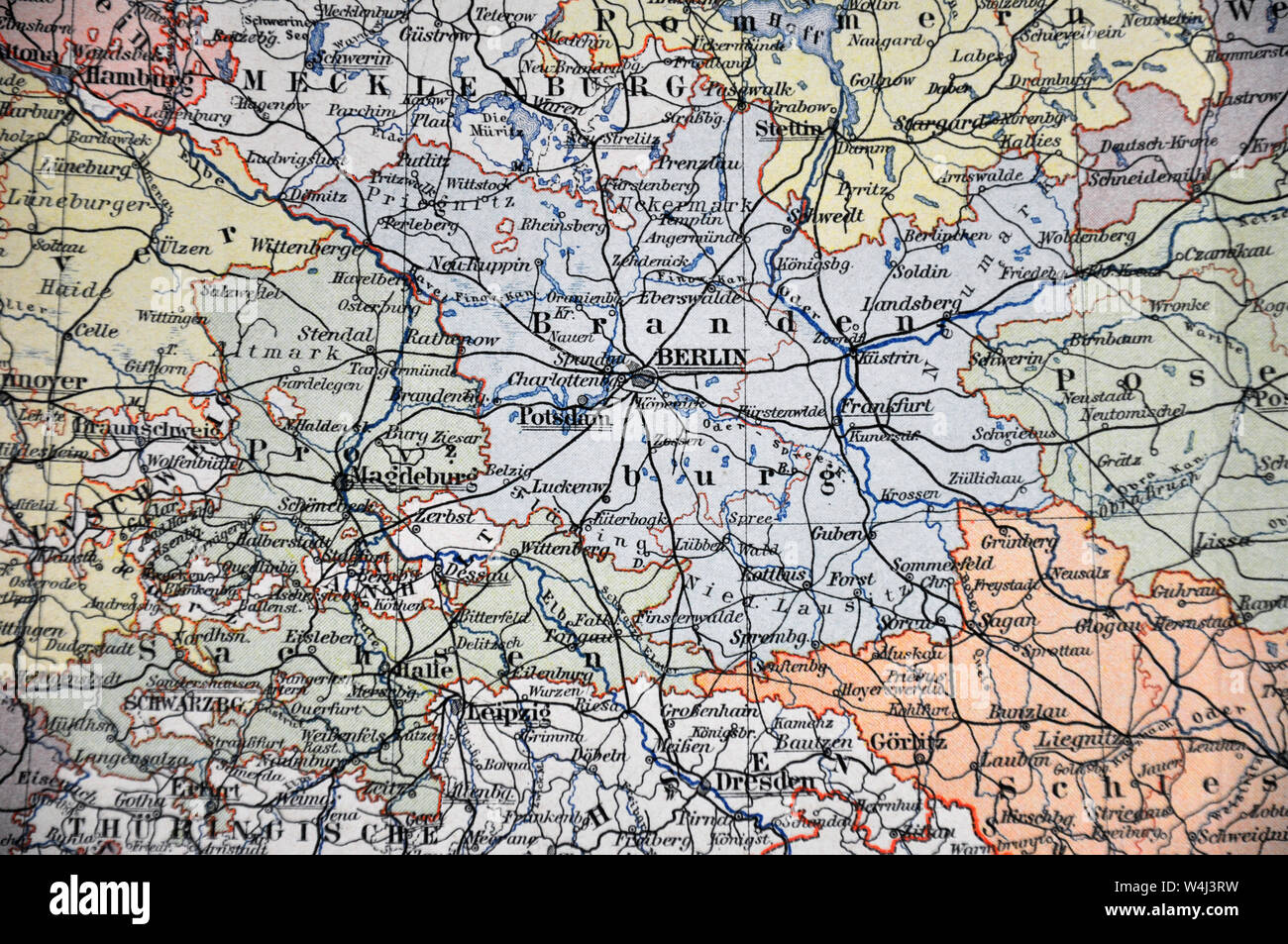 Berlin Deutschland Karte 1900 von Adolph Meyer Stockfoto