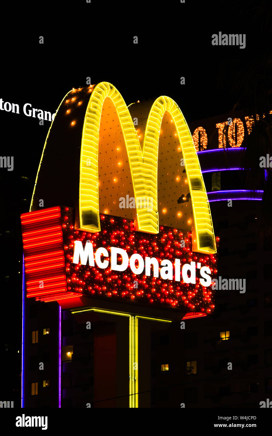 Las Vegas Nacht McDonalds Stockfoto