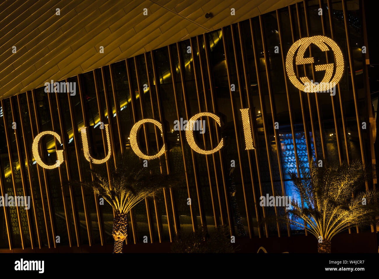 Las Vegas Nacht Gucci Luxus Brand Store Stockfoto