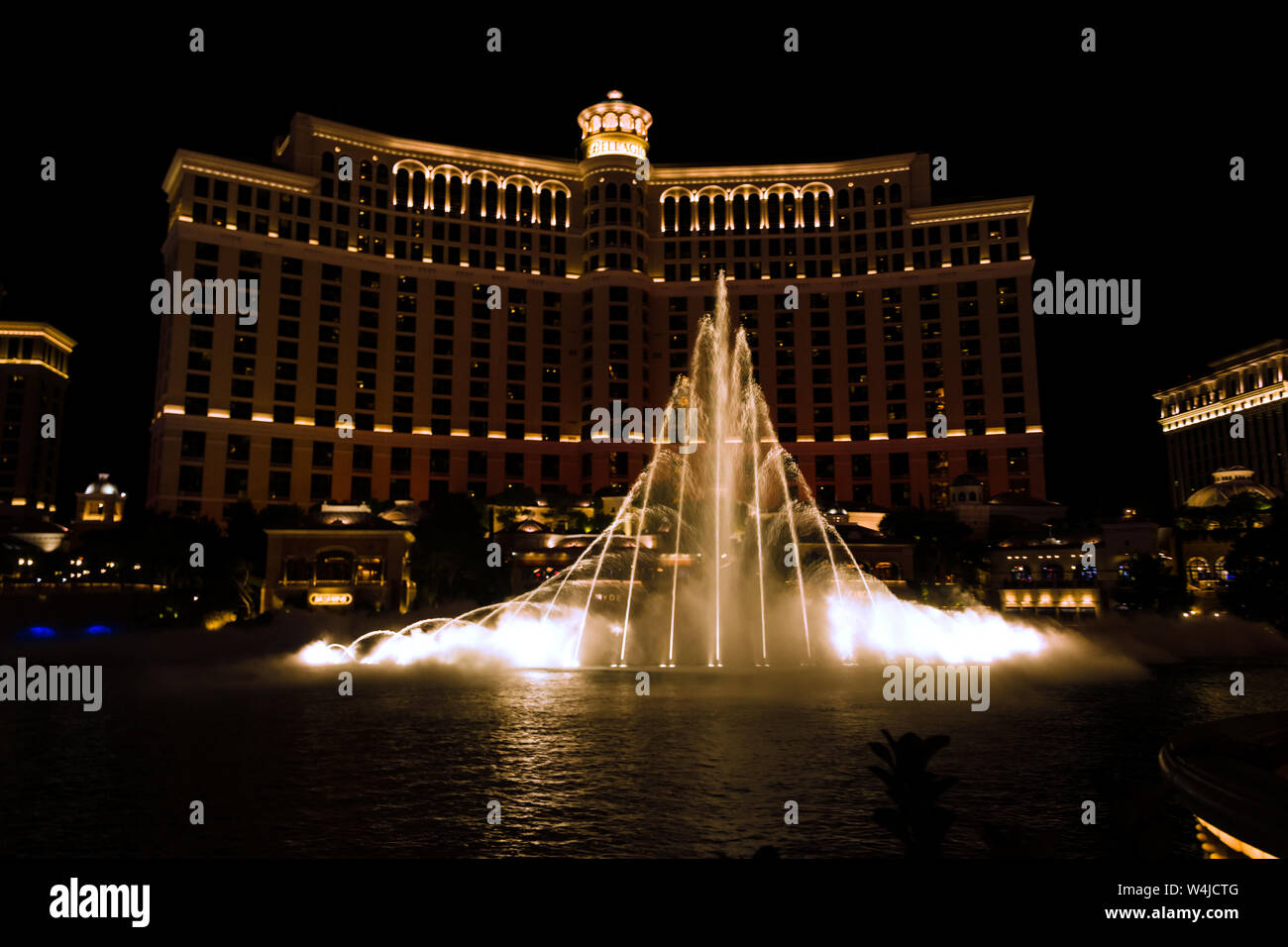 Las Vegas Nacht Bellagio Brunnen Stockfoto