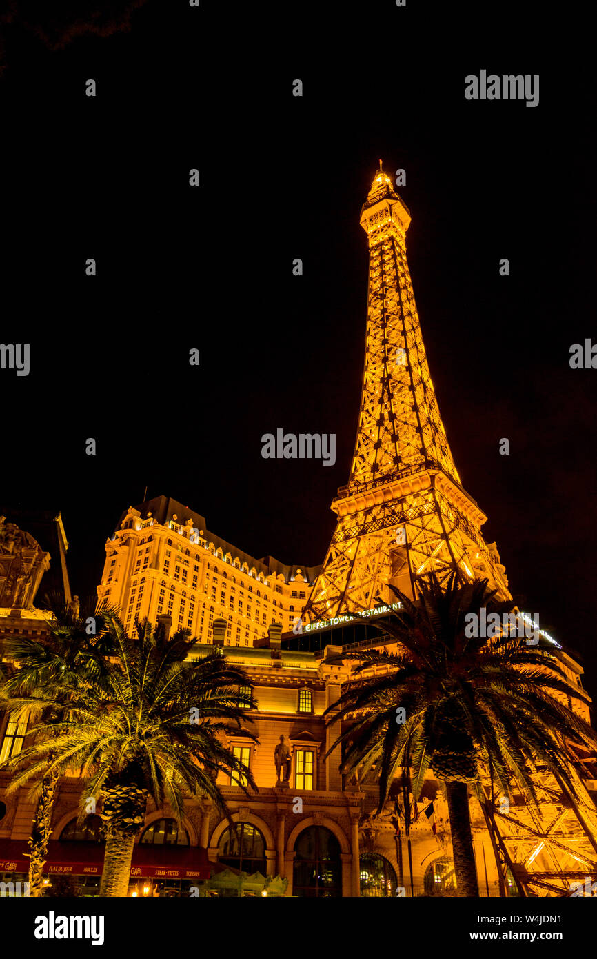 Las Vegas Nacht Paris Stockfoto