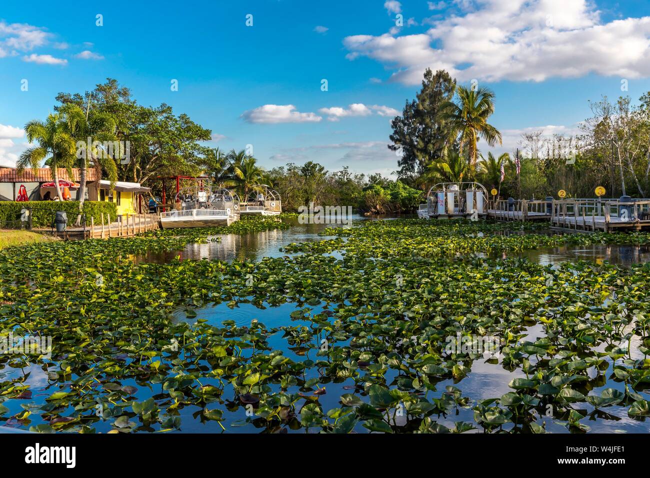 Propeller Bootssteg, Safari Park, Everglades National Park, Florida, USA Stockfoto