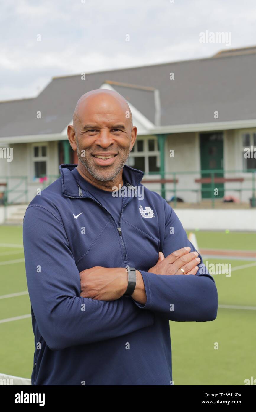 Trevor Oktave an Donaghadee Tennis Club, County Down, Dienstag, Juli 2nd, 2019. (Foto von Paul McErlane für den Belfast Telegraph) Stockfoto