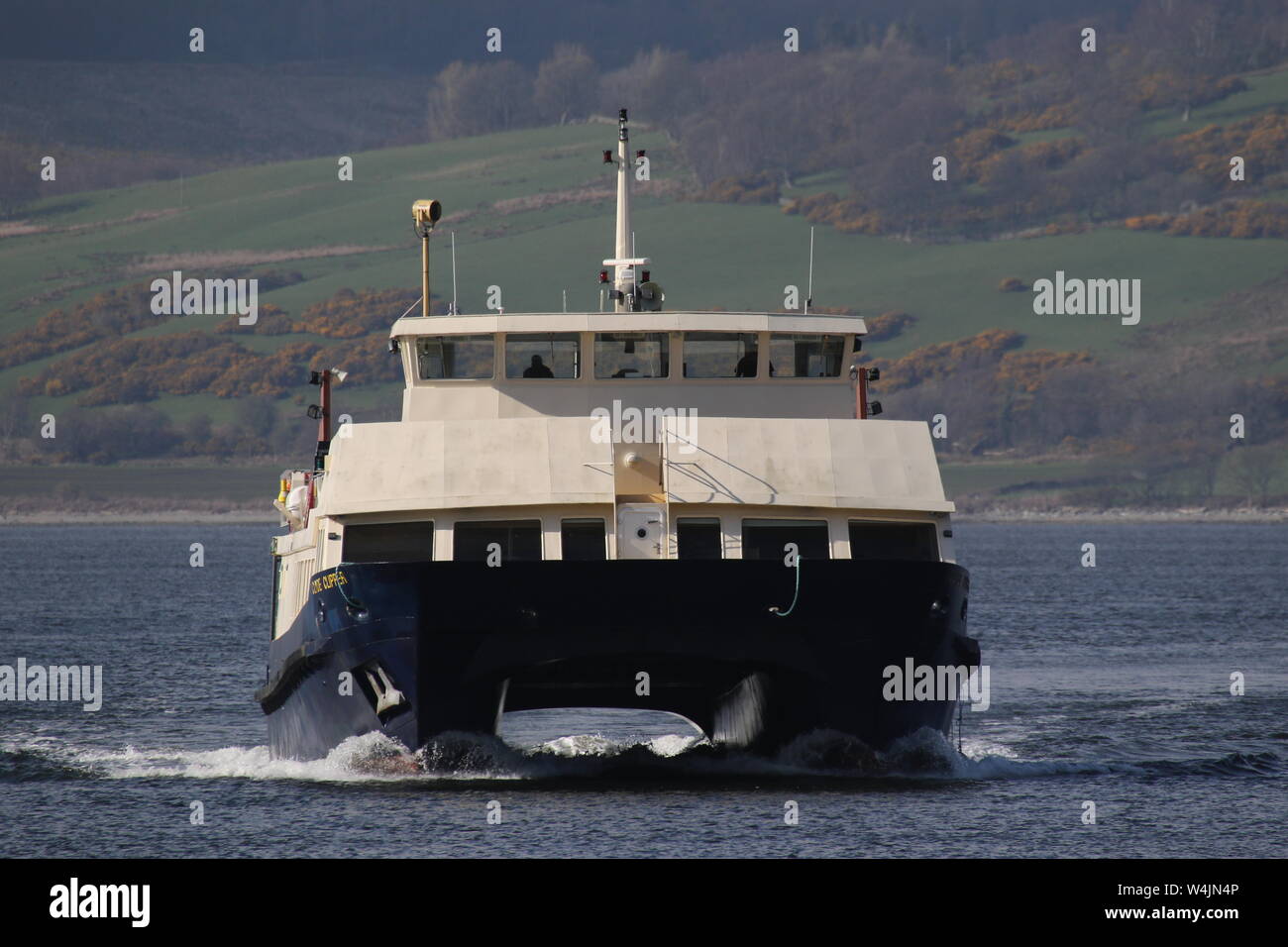 MV Clyde Clipper, ein Firth of Clyde-basierte passagierschiff von Clyde Marine Services betrieben, die East India Hafen in Greenock. Stockfoto