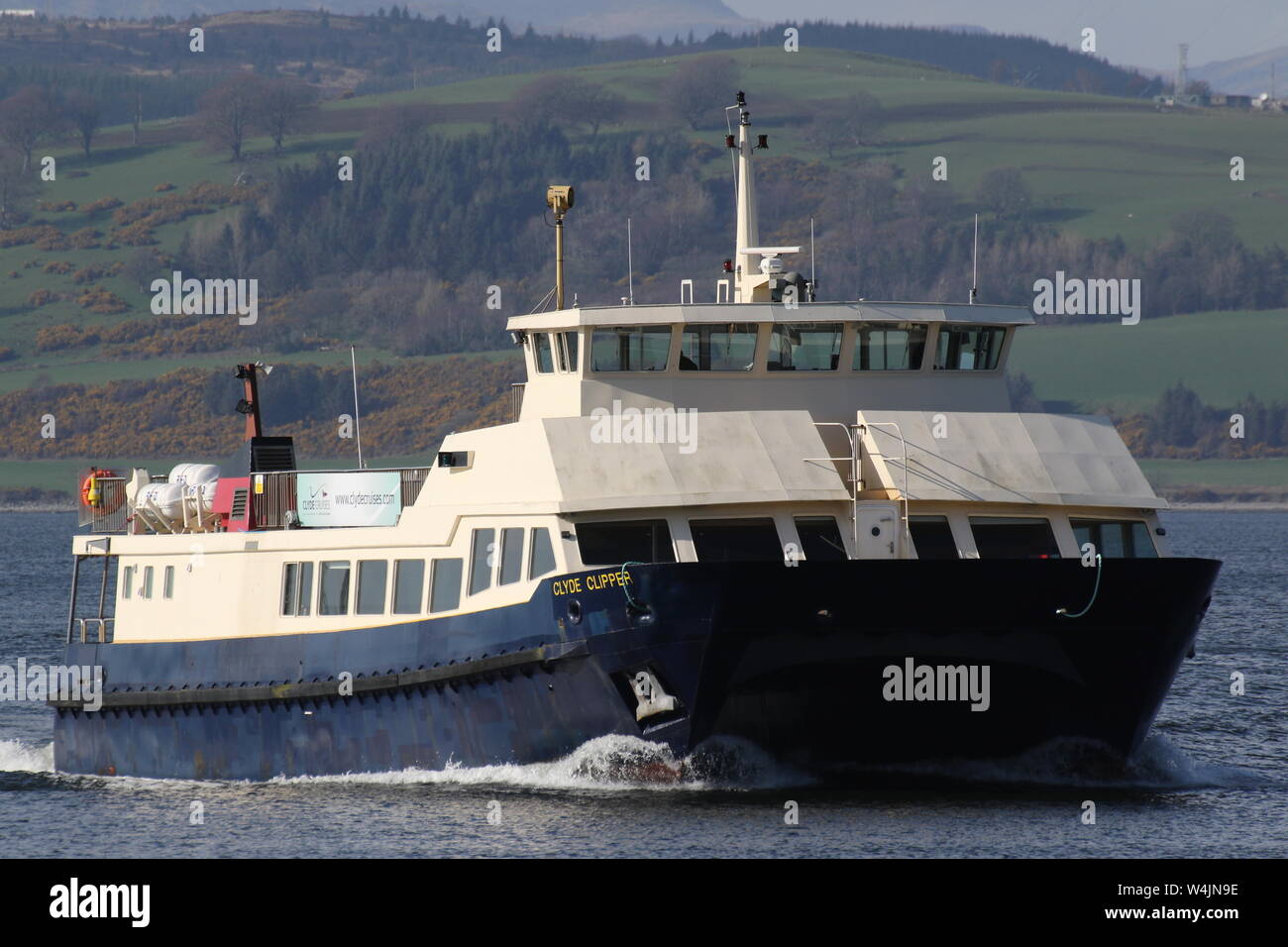 MV Clyde Clipper, ein Firth of Clyde-basierte passagierschiff von Clyde Marine Services betrieben, die East India Hafen in Greenock. Stockfoto