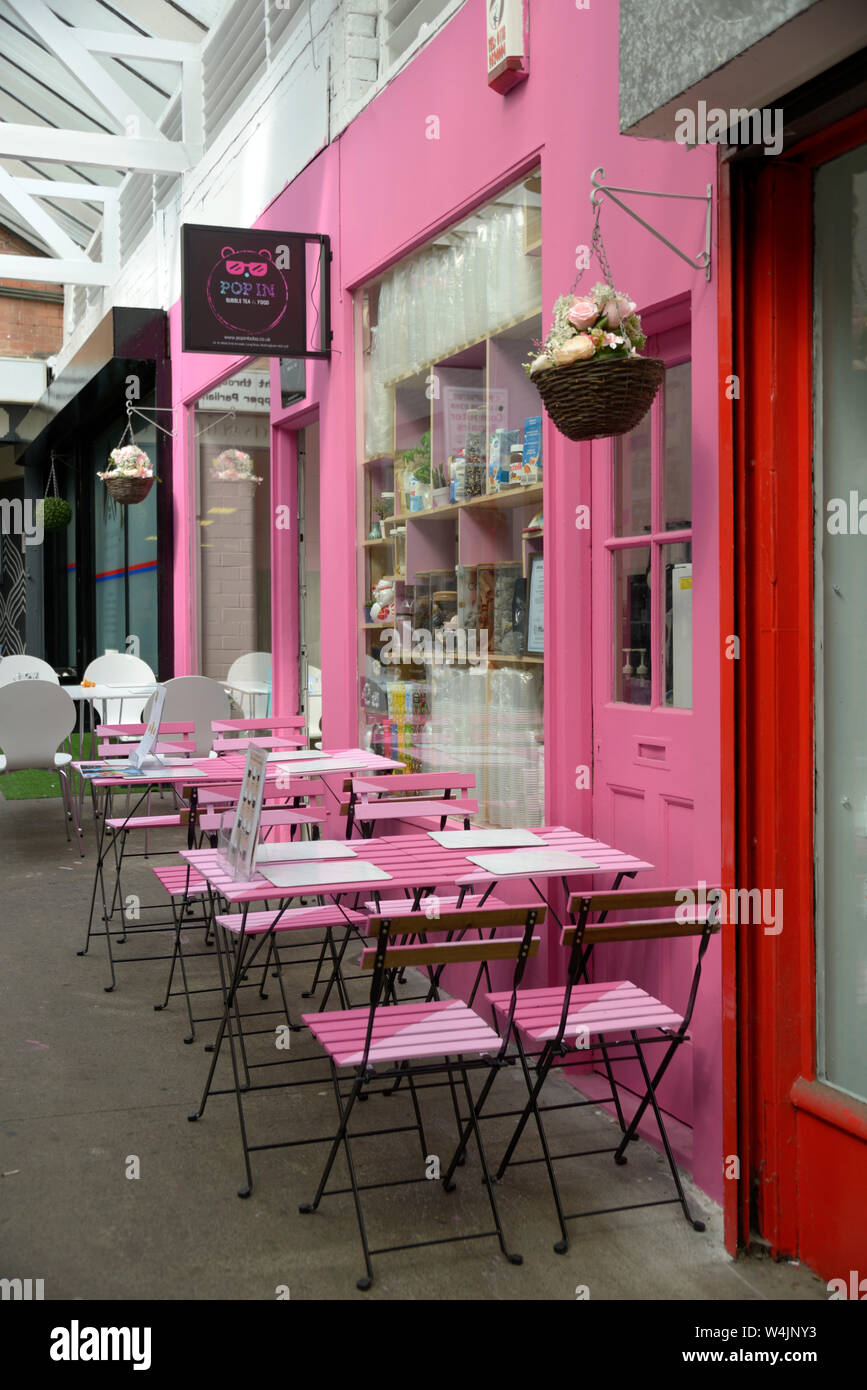 Rosa Cafe, im West End Arcade, Nottingham Stockfoto