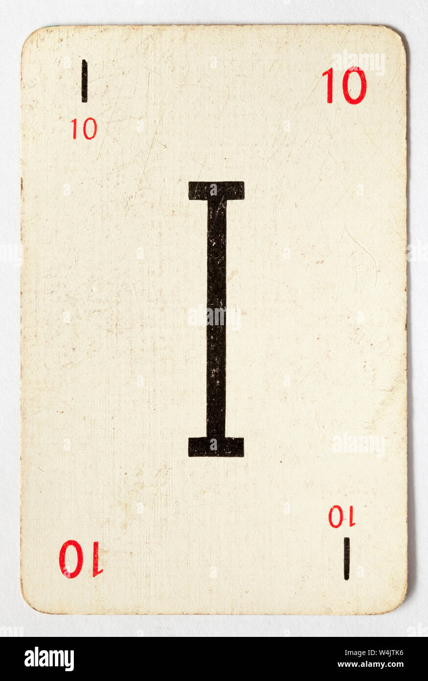 Vintage spielen Karte Brief aus Lexikon Kartenspiel Stockfoto