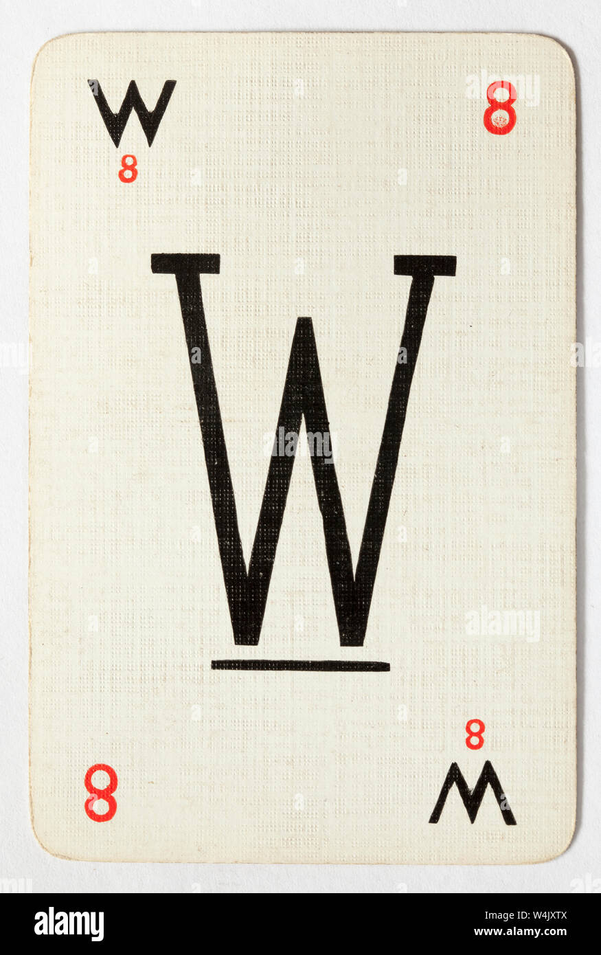 Vintage spielen Karte Brief aus Lexikon Kartenspiel Stockfoto