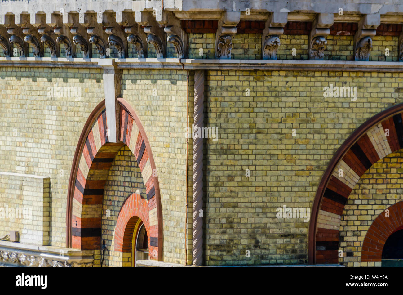 LONDON, Großbritannien - 21 Mai, 2019 Original Abbey Mills Pumpstation im Abbey Lane, London, ist die Kläranlage Pumpwerk, entworfen von Ingenieur Joseph Bazalg Stockfoto