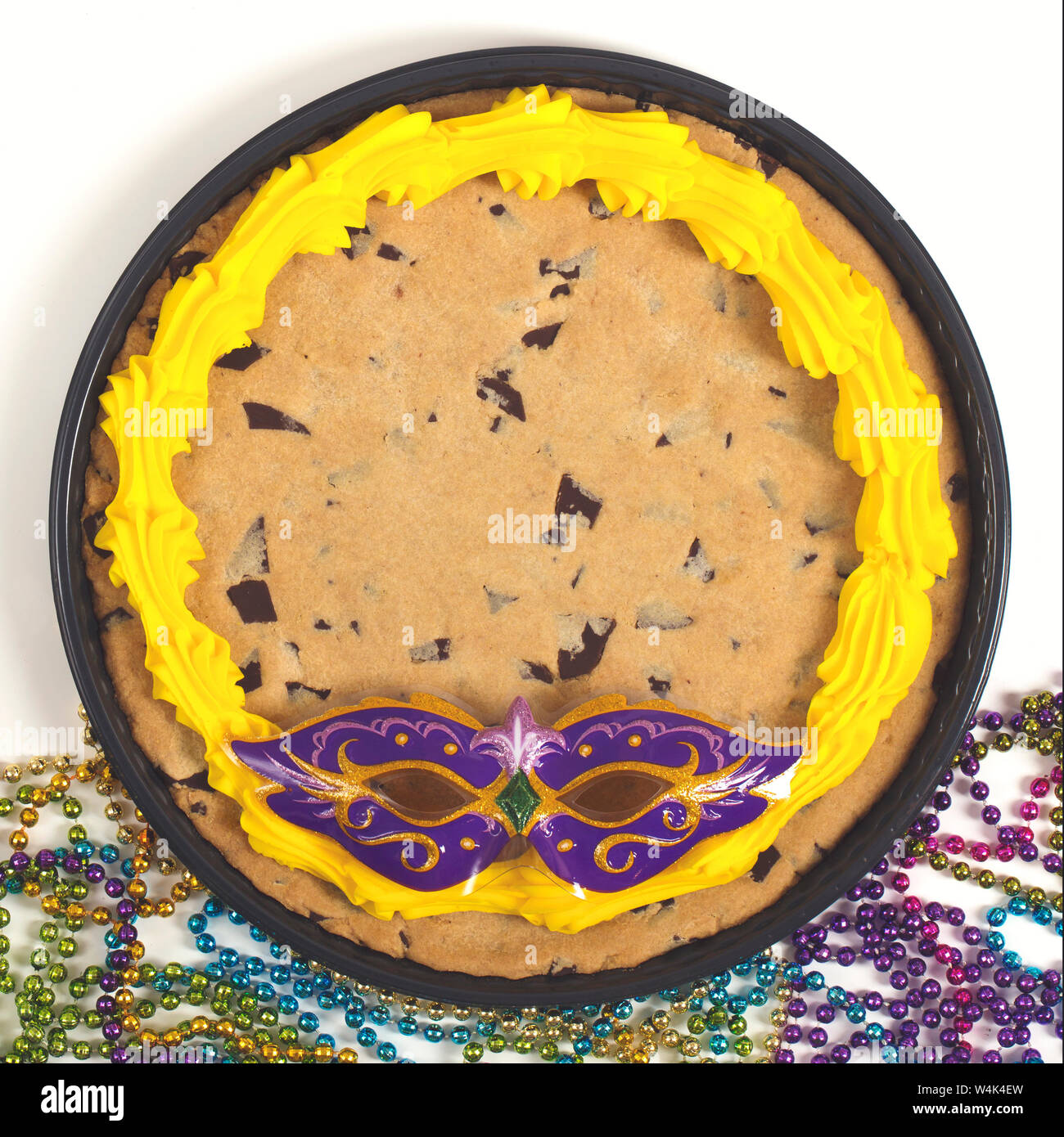 Mardi Gras Cookie Kuchen mit Maske Stockfoto