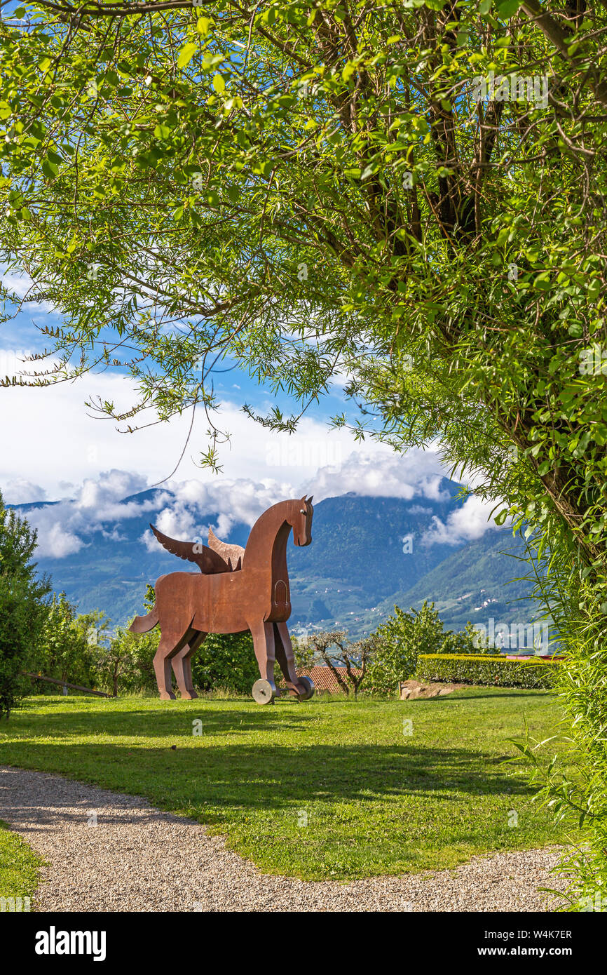 Burglehen Park in Dorf Tirol, Südtirol Stockfoto