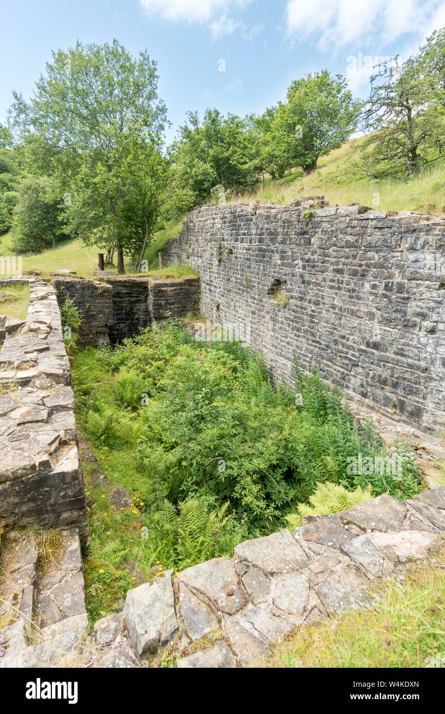 Die Überreste von einem Wasserrad Grube bei niedrigen Slitt Mine über Westgate, in gewohnt, Co Durham, England, Großbritannien Stockfoto